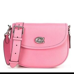 COACH Willow Pebbled Leather Saddle Shoulder Bag